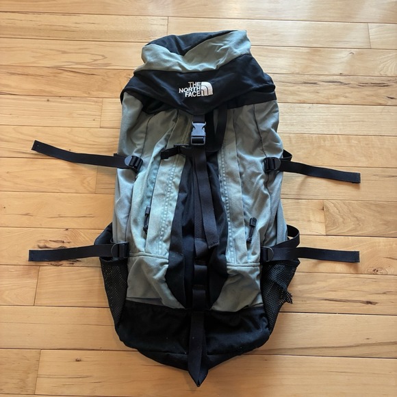 Vintage 90's The North Face Black / Grey Backpack Large Hiking Nylon